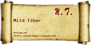 Mild Tibor névjegykártya